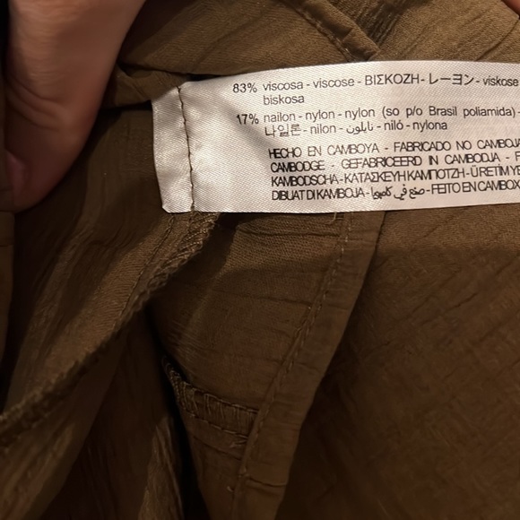 Zara Ruched Mini Skirt Deep Olive  Green NWT - Picture 6 of 9